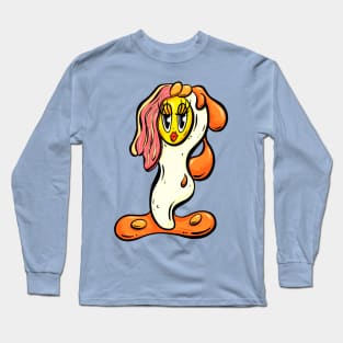 Sexy Egg Bacon and Beans Fried Breakfast Cartoon Character Long Sleeve T-Shirt